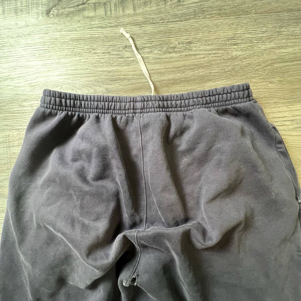 Brandy Melville Sweatpants Womens One Size Charcoal Gray Wide Leg Distressed - Picture 3 of 12